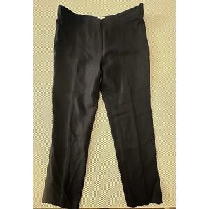 Calvin Klein Linen Blend Pants Womens 12 Highline Dark Navy Blue Career‎ Office